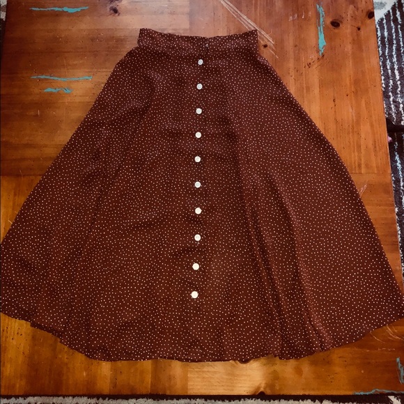 Vintage Dresses & Skirts - 90s Cool Girl Reality Bites Button Up Flowy Skirt